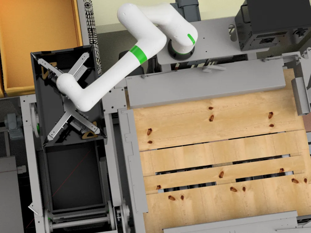 Robot stapelt dozen op een pallet